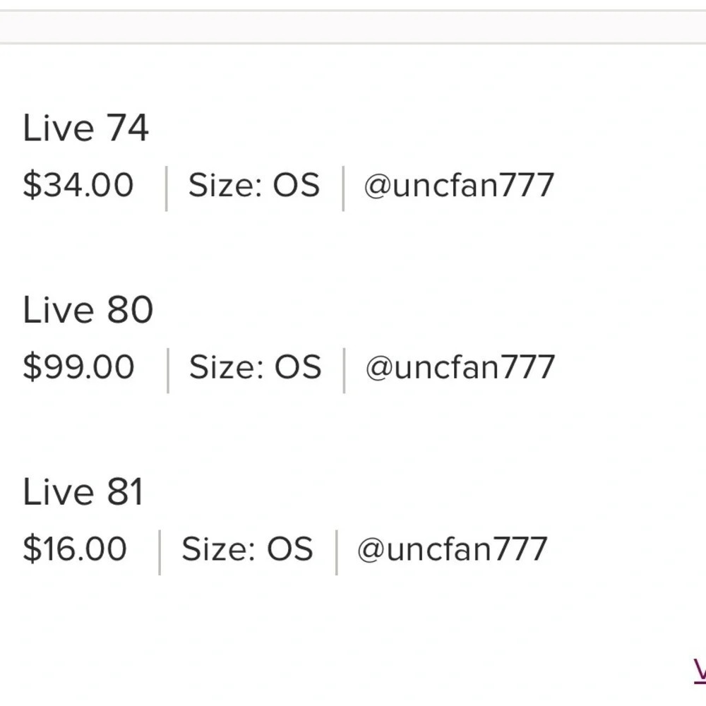 7 items from previous shows